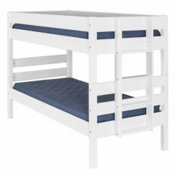 ID Kids Lits Enfant Lit Superposé 90x190 Cm Bois Massif Blanc