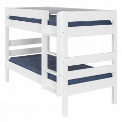 ID Kids Lits Enfant Lit Superposé 90x190 Cm Bois Massif Blanc