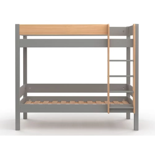 Nateo Concept Lits Enfant Lit Superposé 90x190 En Pin Massif Gris Et Bois 2 Nateo Concept Lits Enfant Lit Superposé 90x190 En Pin Massif Gris Et Bois – Image 2
