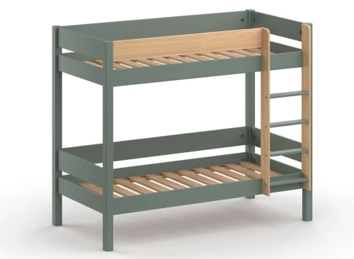 Nateo Concept Lits Enfant Lit Superposé 90x190 En Pin Massif Kaki Et Bois 1 Nateo Concept Lits Enfant Lit Superposé 90x190 En Pin Massif Kaki Et Bois