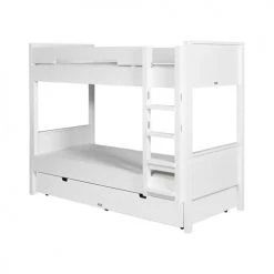 Bopita Lits Enfant Lit Superposé 90x200 échelle Droite Blanc