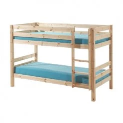 Vipack Lits Enfant Lit Superposé 90x200 Hauteur 140 Cm Sommier Inclus Naturel