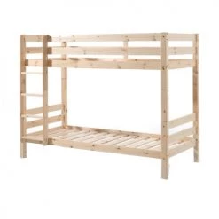 Vipack Lits Enfant Lit Superposé 90x200 Hauteur 160 Cm Sommier Inclus Naturel