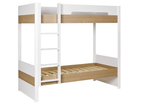 Nateo Concept Lits Enfant Lit Superposé 90x200 PRADO Blanc Et Chêne Clair 1 Nateo Concept Lits Enfant Lit Superposé 90x200 PRADO Blanc Et Chêne Clair