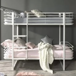 Vipack Lits Enfant Lit Superposé 90x200 Sommier Inclus Blanc