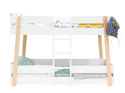 Bopita Lits Enfant Lit Superposé 90x200 Sommier Inclus Blanc Naturel 5 Bopita Lits Enfant Lit Superposé 90x200 Sommier Inclus Blanc Naturel – Image 5