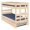 ID Kids Lits Enfant Lit Superposé Bas Avec Sommier Gigogne 90x200 Cm Bois Massif