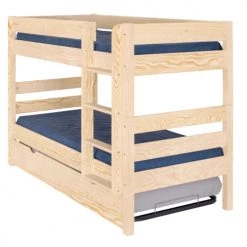 ID Kids Lits Enfant Lit Superposé Gigogne 90x200 Cm Bois Massif
