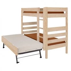 ID Kids Lits Enfant Lit Superposé Haut Avec Sommier Gigogne 90x200 Cm Bois Massif -Lits enfant Soldes lit superpose haut avec sommier gigogne 90x200 cm bois massif 10