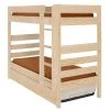 ID Kids Lits Enfant Lit Superposé Haut Avec Sommier Gigogne 90x200 Cm Bois Massif