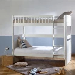 ID Kids Lits Enfant Lit Superposé Modulable 90x190 Cm Bois Massif Blanc -Lits enfant Soldes lit superpose modulable 90x190 cm bois massif blanc 2