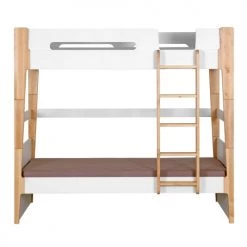 ID Kids Lits Enfant Lit Superposé Modulable 90x190 Cm Bois Massif Blanc Et Bois -Lits enfant Soldes lit superpose modulable 90x190 cm bois massif blanc et bois 5