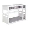 ID Kids Lits Enfant Lit Superposé Montessori Modulable 90x190 Cm Bois Massif Blanc