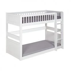 ID Kids Lits Enfant Lit Superposé Montessori Modulable 90x190 Cm Bois Massif Blanc