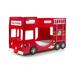 Terre De Nuit Lits Enfant Lit Superposé Pompier Truck 90x200