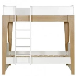 Nateo Concept Lits Enfant Lit Superposé Séparable 90x190 Blanc Et Chêne