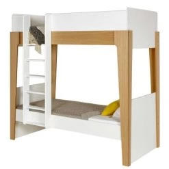 Nateo Concept Lits Enfant Lit Superposé Séparable 90x190 Blanc Et Chêne -Lits enfant Soldes lit superpose separable 90x190 blanc et chene 3