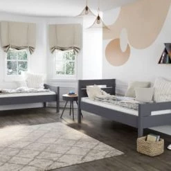 Nateo Concept Lits Enfant Lit Superposé Séparable Bois Massif 90x190 Ardoise -Lits enfant Soldes lit superpose separable bois massif 90x190 ardoise 2