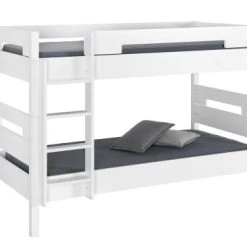 Nateo Concept Lits Enfant Lit Superposé Séparable Bois Massif 90x190 Blanc