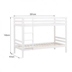 Happy Garden Lits Enfant Lit Superposés Pour Enfant 190x90cm Blanc -Lits enfant Soldes lit superposes pour enfant 190x90cm blanc 10
