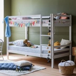 Happy Garden Lits Enfant Lit Superposés Pour Enfant 190x90cm Blanc -Lits enfant Soldes lit superposes pour enfant 190x90cm blanc 11