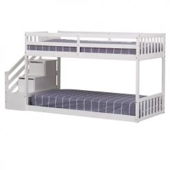 Happy Garden Lits Enfant Lit Superposés Pour Enfant 190x90cm Blanc -Lits enfant Soldes lit superposes pour enfant 190x90cm blanc 2