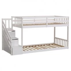 Happy Garden Lits Enfant Lit Superposés Pour Enfant 190x90cm Blanc