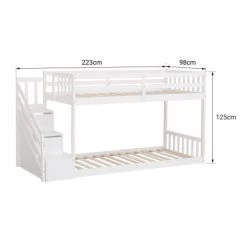 Happy Garden Lits Enfant Lit Superposés Pour Enfant 190x90cm Blanc -Lits enfant Soldes lit superposes pour enfant 190x90cm blanc 4