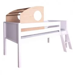 Wookids Lits Enfant Lit Surélevé-cabine Mi Haut -Lits enfant Soldes lit sureleve cabine mi haut 2