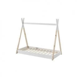 Vipack Lits Enfant Lit Tipi 70x140 Sommier Inclus Blanc