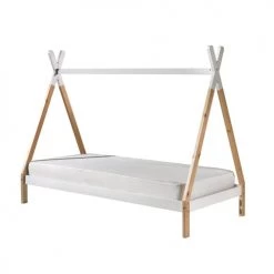 Vipack Lits Enfant Lit Tipi 90x200 Sommier Housse Tiroir Inclus Blanc -Lits enfant Soldes lit tipi 90x200 sommier housse tiroir inclus blanc 2