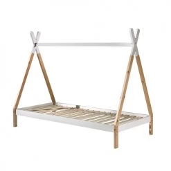Vipack Lits Enfant Lit Tipi 90x200 Sommier Housse Tiroir Inclus Blanc