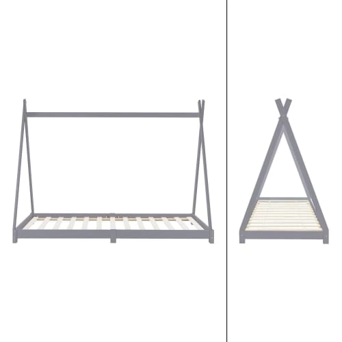 ML-Design Lits Enfant Lit Tipi Pour Enfants Bois Gris 208 X 157 X 98 Cm 5 ML-Design Lits Enfant Lit Tipi Pour Enfants Bois Gris 208 X 157 X 98 Cm – Image 5