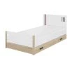Terre De Nuit Lits Enfant Lit Tiroir En Bois Imitation Chêne Clair Et Blanc 90x190