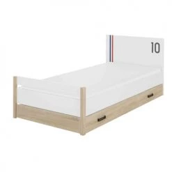 Terre De Nuit Lits Enfant Lit Tiroir En Bois Imitation Chêne Clair Et Blanc 90x190