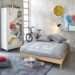 Maisons Du Monde Lits Lit Vintage 140x190 Avec Sommier à Lattes -Lits enfant Soldes lit vintage 140x190 avec sommier a lattes 1000 11 21 160372 3