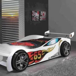 Terre De Nuit Lits Enfant Lit Voiture Le Mans Blanc 90x200 -Lits enfant Soldes lit voiture le mans blanc 90x200 3
