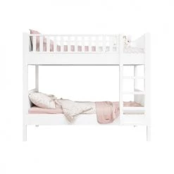 Bopita Lits Enfant Lits Superposés 90x200 Avec échelle Droite Blanc En MDF Et Hêtre -Lits enfant Soldes lits superposes 90x200 avec echelle droite blanc en mdf et hetre 2