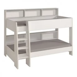 Calicosy Lits Enfant Lits Superposés Avec Niches De Rangement - 90x200 Cm - Blanc -Lits enfant Soldes lits superposes avec niches de rangement 90x200 cm blanc 3