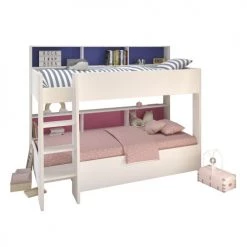 Calicosy Lits Enfant Lits Superposés Avec Niches De Rangement - 90x200 Cm - Multicolor -Lits enfant Soldes lits superposes avec niches de rangement 90x200 cm multicolor 2
