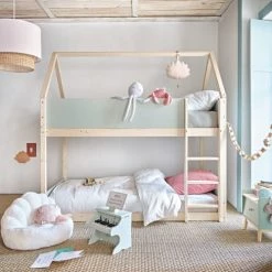 Maisons Du Monde Lits Enfant Lits Superposés Cabane Enfant 90x190 Beige Et Vert -Lits enfant Soldes lits superposes cabane enfant 90x190 beige et vert 1000 15 23 225605 1