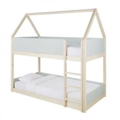 Maisons Du Monde Lits Enfant Lits Superposés Cabane Enfant 90x190 Beige Et Vert