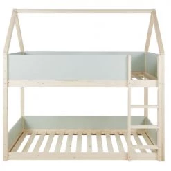 Maisons Du Monde Lits Enfant Lits Superposés Cabane Enfant 90x190 Beige Et Vert -Lits enfant Soldes lits superposes cabane enfant 90x190 beige et vert 1000 15 23 225605 5