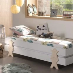 Vipack Lits Enfant Lot De 2 Lit Empilable 90x200 Sommier Inclus Blanc -Lits enfant Soldes lot de 2 lit empilable 90x200 sommier inclus blanc 11