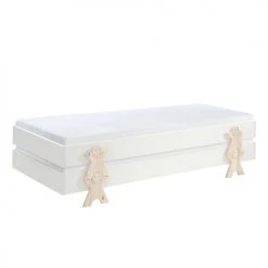 Vipack Lits Enfant Lot De 2 Lit Empilable 90x200 Sommier Inclus Blanc