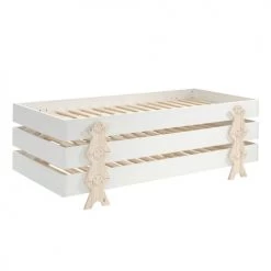 Vipack Lits Enfant Lot De 3 Lit Empilable 90x200 Sommier Inclus Blanc