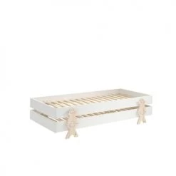 Vipack Lits Enfant Lot De 3 Lit Empilable 90x200 Sommier Inclus Blanc -Lits enfant Soldes lot de 3 lit empilable 90x200 sommier inclus blanc 4