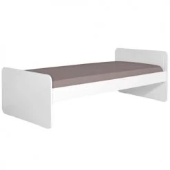 ID Kids Lits Enfant Pack Lit Avec Matelas 90x190 Cm Bois Massif Blanc