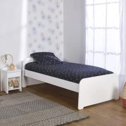 ID Kids Lits Enfant Pack Lit Avec Matelas 90x190 Cm Bois Massif Blanc -Lits enfant Soldes pack lit avec matelas 90x190 cm bois massif blanc 5