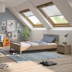 ID Kids Lits Enfant Pack Lit Avec Matelas 90x190 Cm Effet Bois -Lits enfant Soldes pack lit avec matelas 90x190 cm effet bois 2